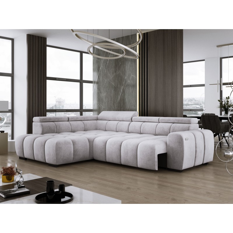BULL L Left-Handed Corner Sofa with Electric Adjustment in SALVADOR 13 Versailles Style BULL L Left-Handed Corner Sofa with Electric Adjustment in SALVADOR 13 Versailles Style