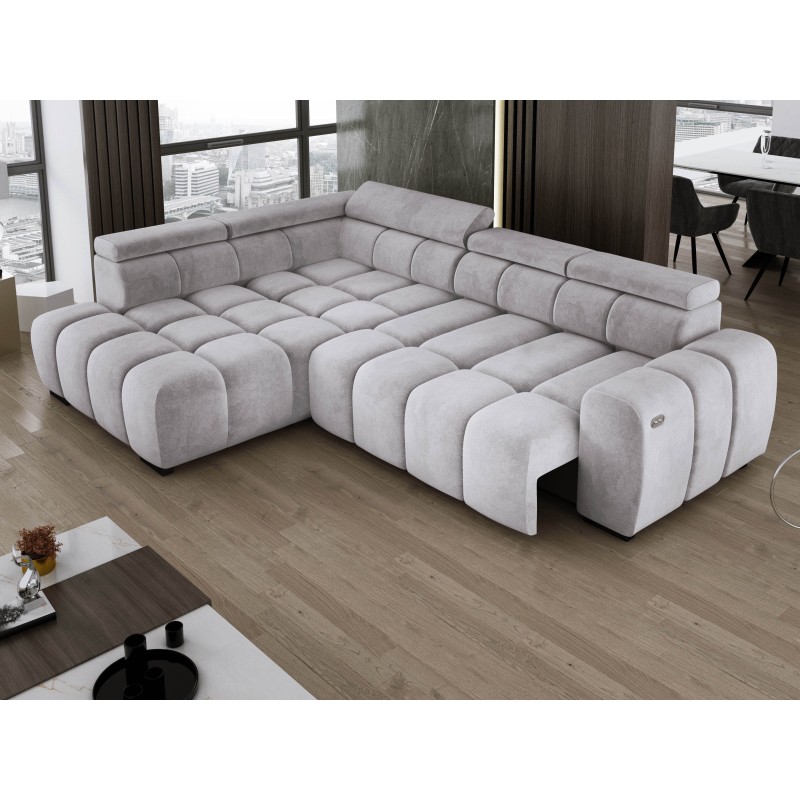 BULL L Left-Handed Corner Sofa with Electric Adjustment in SALVADOR 13 Versailles Style BULL L Left-Handed Corner Sofa with Electric Adjustment in SALVADOR 13 Versailles Style