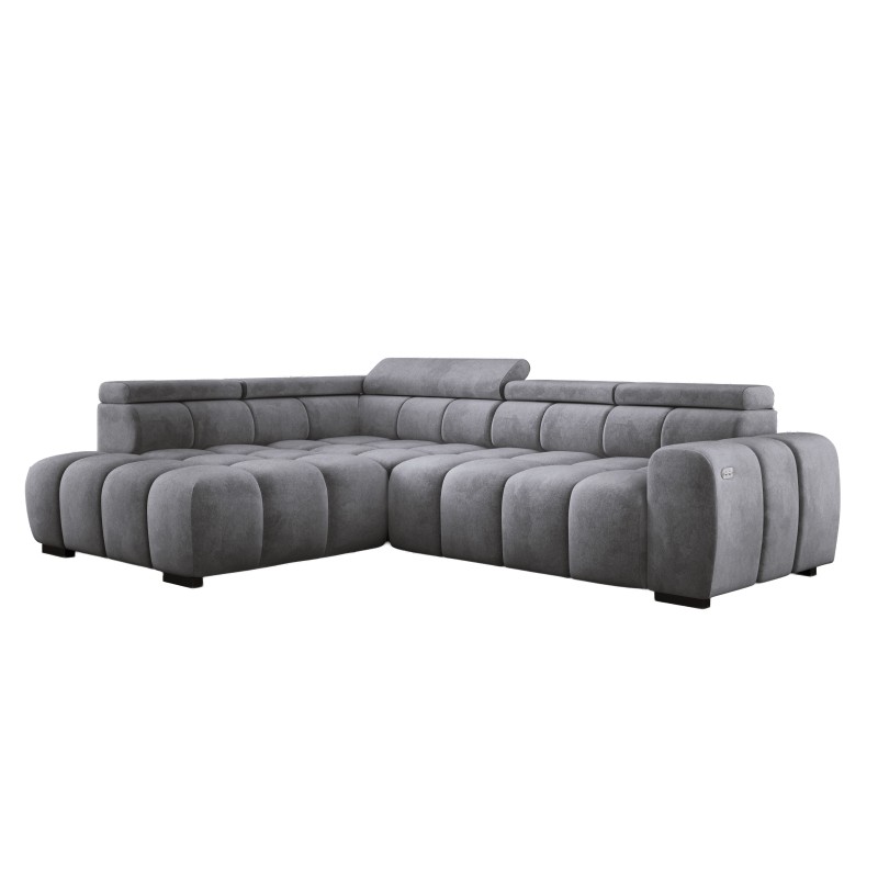 BULL L Left-Handed Corner Sofa with Electric Adjustment in SALVADOR 14 Versailles Style