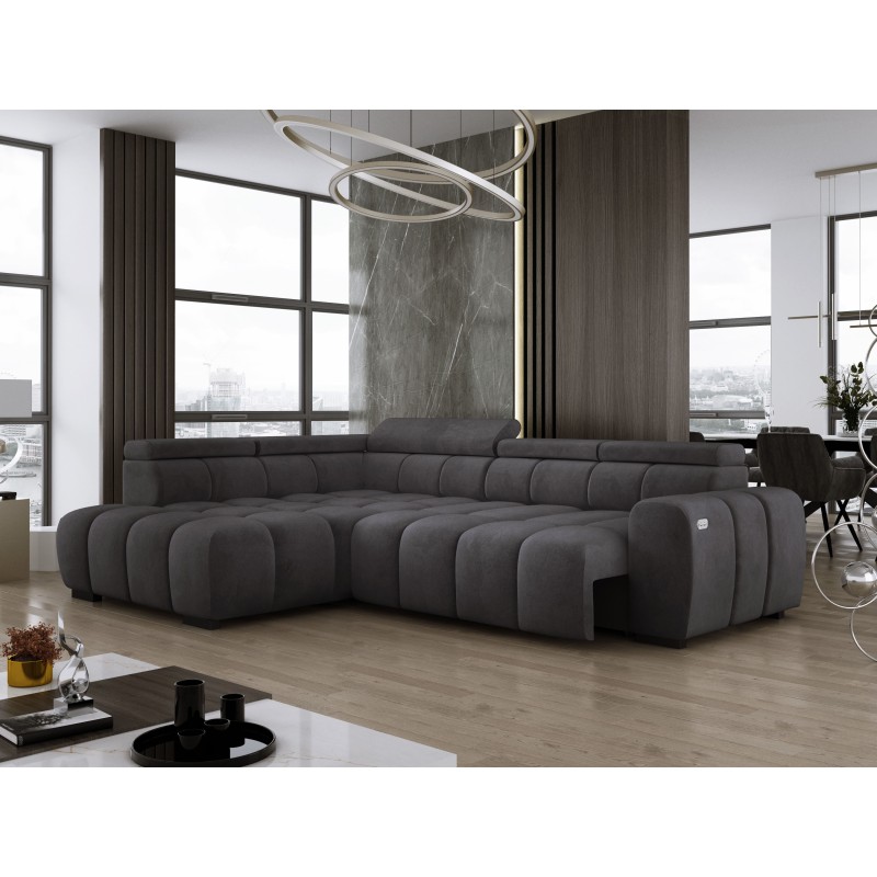 BULL L Left-Handed Corner Sofa with Electric Adjustment - SALVADOR 15 VERSAILLES BULL L Left-Handed Corner Sofa with Electric Adjustment - SALVADOR 15 VERSAILLES