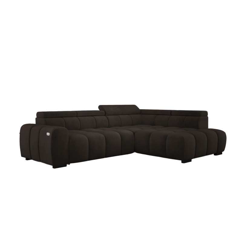 BULL L Right-Hand Corner Sofa with Electric Adjustment in SALVADOR 04 Versailles Style