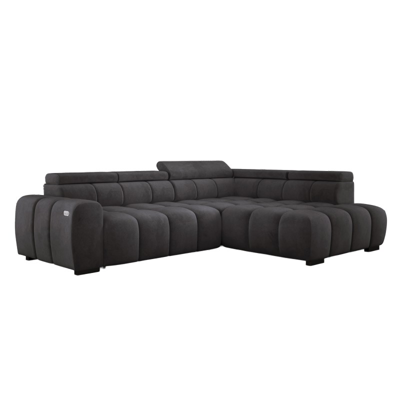 "BULL L Right-Hand Corner Sofa with Electric Adjustment in SALVADOR 15 VERSAILLES Style"