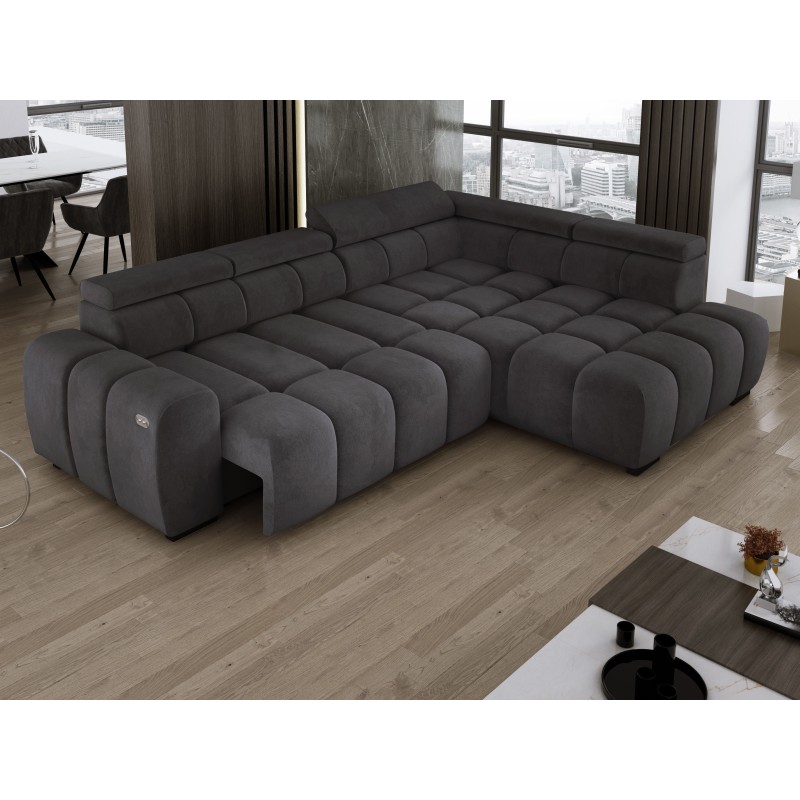 "BULL L Right-Hand Corner Sofa with Electric Adjustment in SALVADOR 15 VERSAILLES Style" "BULL L Right-Hand Corner Sofa with Electric Adjustment in SALVADOR 15 VERSAILLES Style"
