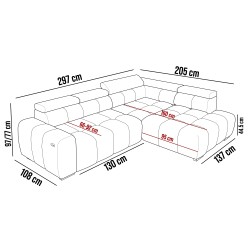 BULL L Right-Handed Corner Sofa with Electric Adjustment EDEN 04 VERSAILLES BULL L Right-Handed Corner Sofa with Electric Adjustment EDEN 04 VERSAILLES