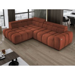 BULL L Left-Handed Corner Sofa with Electric Adjustment in SALVADOR 07 VERSAILLES Style