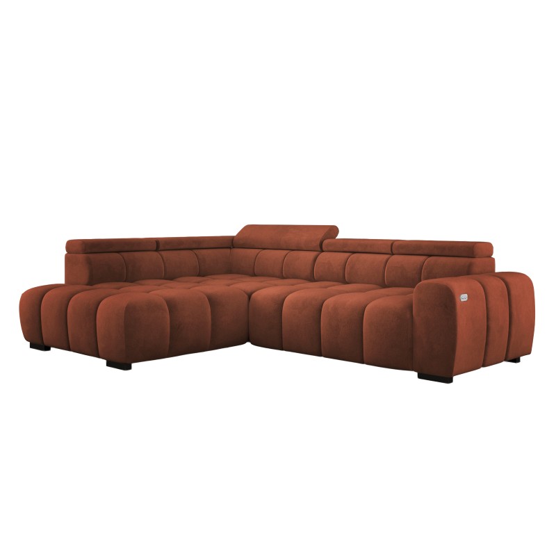 BULL L Left-Handed Corner Sofa with Electric Adjustment in SALVADOR 07 VERSAILLES Style BULL L Left-Handed Corner Sofa with Electric Adjustment in SALVADOR 07 VERSAILLES Style