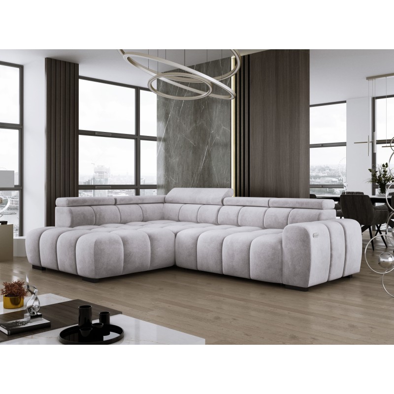 BULL L Left-Handed Corner Sofa with Electric Adjustment in SALVADOR 13 VERSAILLES BULL L Left-Handed Corner Sofa with Electric Adjustment in SALVADOR 13 VERSAILLES