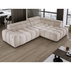 BULL L Right-Hand Corner Sofa with Electric Adjustment in SALVADOR 01 VERSAILLES Style