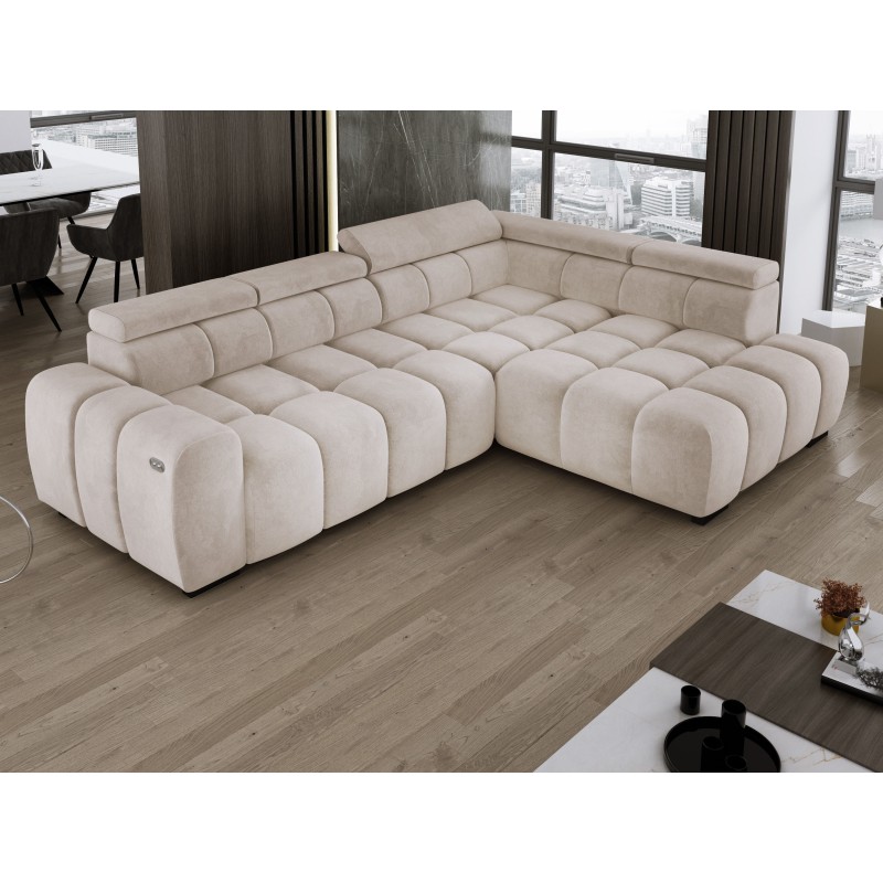 BULL L Right-Hand Corner Sofa with Electric Adjustment in SALVADOR 01 VERSAILLES Style BULL L Right-Hand Corner Sofa with Electric Adjustment in SALVADOR 01 VERSAILLES Style