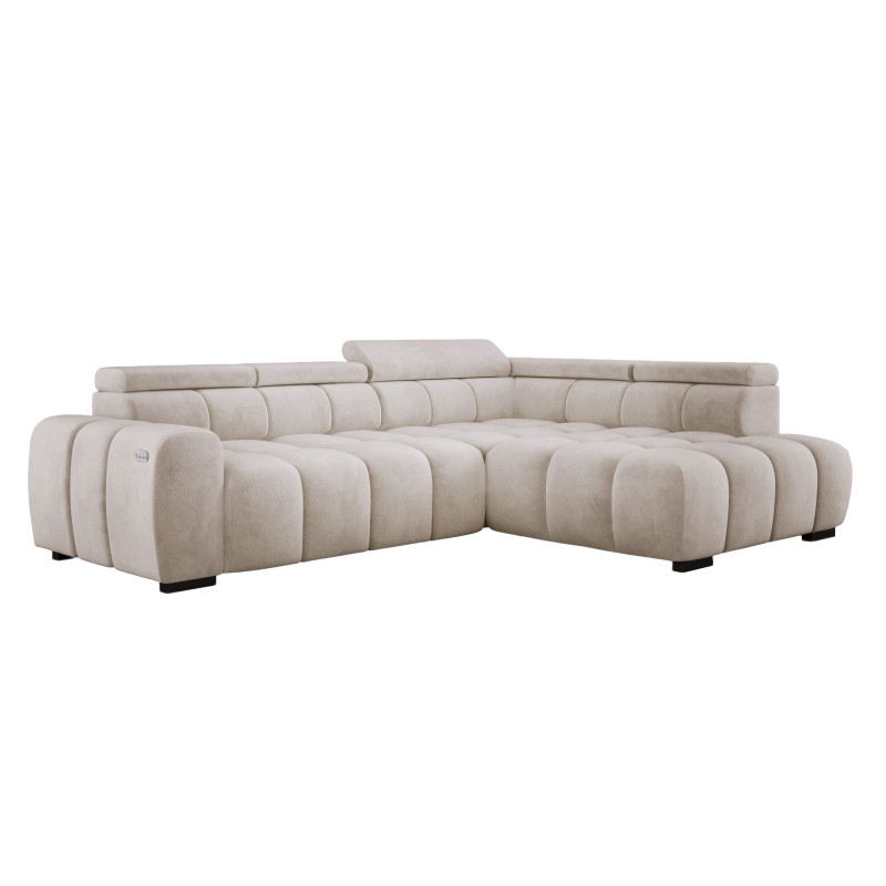 BULL L Right-Hand Corner Sofa with Electric Adjustment in SALVADOR 01 VERSAILLES Style BULL L Right-Hand Corner Sofa with Electric Adjustment in SALVADOR 01 VERSAILLES Style