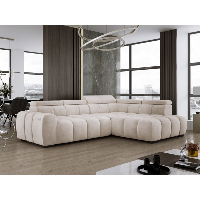 BULL L Right-Hand Corner Sofa with Electric Adjustment in SALVADOR 01 VERSAILLES Style BULL L Right-Hand Corner Sofa with Electric Adjustment in SALVADOR 01 VERSAILLES Style