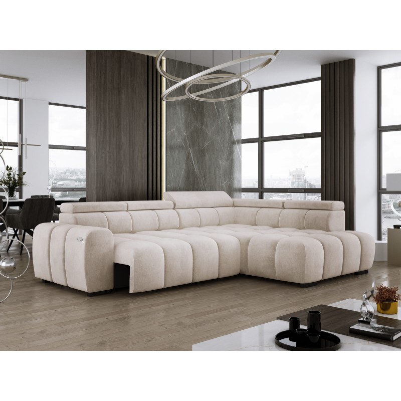BULL L Right-Hand Corner Sofa with Electric Adjustment in SALVADOR 01 VERSAILLES Style BULL L Right-Hand Corner Sofa with Electric Adjustment in SALVADOR 01 VERSAILLES Style