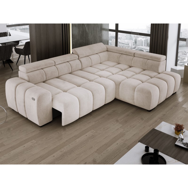 BULL L Right-Hand Corner Sofa with Electric Adjustment in SALVADOR 01 VERSAILLES Style BULL L Right-Hand Corner Sofa with Electric Adjustment in SALVADOR 01 VERSAILLES Style