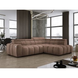 BULL L Right-Hand Corner Sofa with Electric Adjustment in SALVADOR 03 Versailles Style BULL L Right-Hand Corner Sofa with Electric Adjustment in SALVADOR 03 Versailles Style