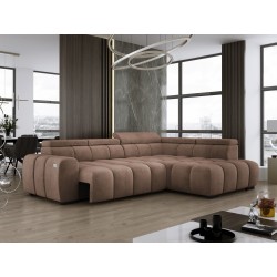 BULL L Right-Hand Corner Sofa with Electric Adjustment in SALVADOR 03 Versailles Style BULL L Right-Hand Corner Sofa with Electric Adjustment in SALVADOR 03 Versailles Style