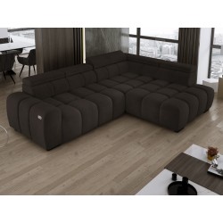 BULL L Right-Handed Corner Sofa with Electric Adjustment in SALVADOR 04 VERSAILLES Style