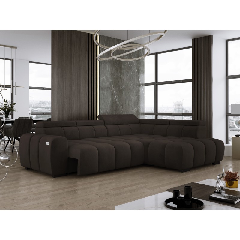 BULL L Right-Handed Corner Sofa with Electric Adjustment in SALVADOR 04 VERSAILLES Style BULL L Right-Handed Corner Sofa with Electric Adjustment in SALVADOR 04 VERSAILLES Style