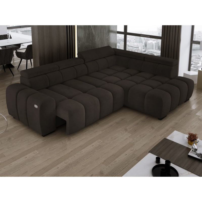 BULL L Right-Handed Corner Sofa with Electric Adjustment in SALVADOR 04 VERSAILLES Style BULL L Right-Handed Corner Sofa with Electric Adjustment in SALVADOR 04 VERSAILLES Style