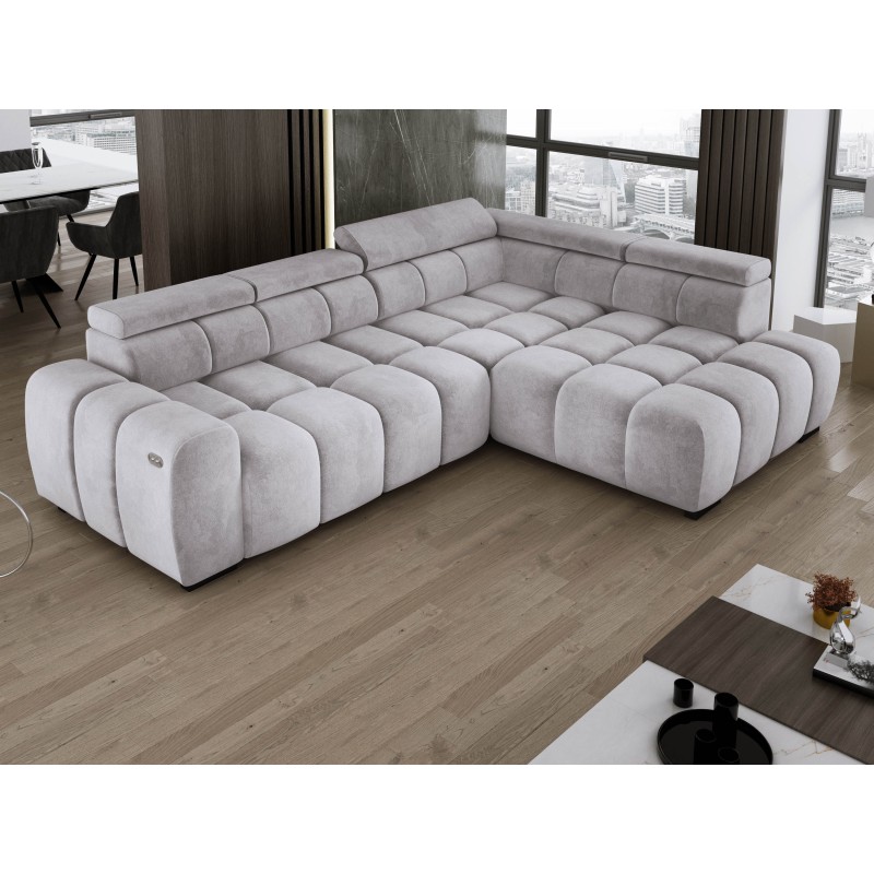 BULL L Right-Hand Corner Sofa with Electric Adjustment in SALVADOR 13 VERSAILLES Style BULL L Right-Hand Corner Sofa with Electric Adjustment in SALVADOR 13 VERSAILLES Style