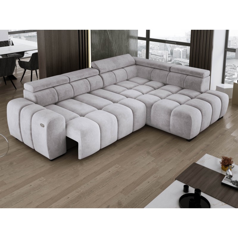 BULL L Right-Hand Corner Sofa with Electric Adjustment in SALVADOR 13 VERSAILLES Style BULL L Right-Hand Corner Sofa with Electric Adjustment in SALVADOR 13 VERSAILLES Style