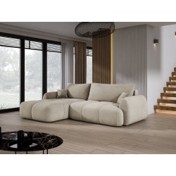 COCO Left-Hand Corner Sofa with Sleeping Function, Pillows and Storage in Cloud 03 Beige by Stork Furniture COCO Left-Hand Corner Sofa with Sleeping Function, Pillows and Storage in Cloud 03 Beige by Stork Furniture