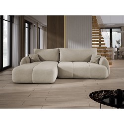 COCO Left-Hand Corner Sofa with Sleeping Function, Pillows and Storage in Cloud 03 Beige by Stork Furniture COCO Left-Hand Corner Sofa with Sleeping Function, Pillows and Storage in Cloud 03 Beige by Stork Furniture