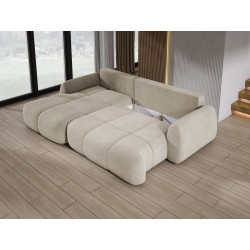 COCO Left-Hand Corner Sofa with Sleeping Function, Pillows and Storage in Cloud 03 Beige by Stork Furniture COCO Left-Hand Corner Sofa with Sleeping Function, Pillows and Storage in Cloud 03 Beige by Stork Furniture