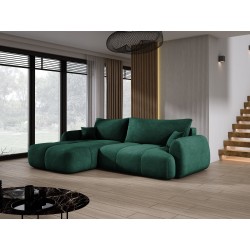 COCO Left-Handed Corner Sofa with Sleeping Function, Cushions and Cloud 39 Green Storage by Stork Furniture COCO Left-Handed Corner Sofa with Sleeping Function, Cushions and Cloud 39 Green Storage by Stork Furniture