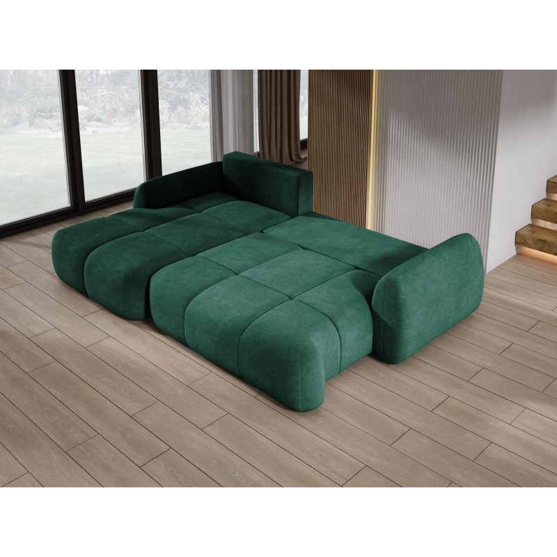 COCO Left-Handed Corner Sofa with Sleeping Function, Cushions and Cloud 39 Green Storage by Stork Furniture COCO Left-Handed Corner Sofa with Sleeping Function, Cushions and Cloud 39 Green Storage by Stork Furniture