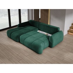 COCO Left-Handed Corner Sofa with Sleeping Function, Cushions and Cloud 39 Green Storage by Stork Furniture COCO Left-Handed Corner Sofa with Sleeping Function, Cushions and Cloud 39 Green Storage by Stork Furniture