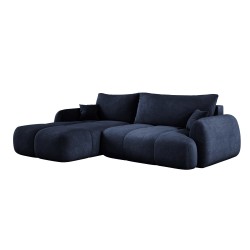COCO Left-hand Corner Sofa with Sleep Function, Cushions, and Cloud 79 Dark Blue Storage from Stork Furniture