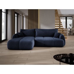 COCO Left-hand Corner Sofa with Sleep Function, Cushions, and Cloud 79 Dark Blue Storage from Stork Furniture COCO Left-hand Corner Sofa with Sleep Function, Cushions, and Cloud 79 Dark Blue Storage from Stork Furniture