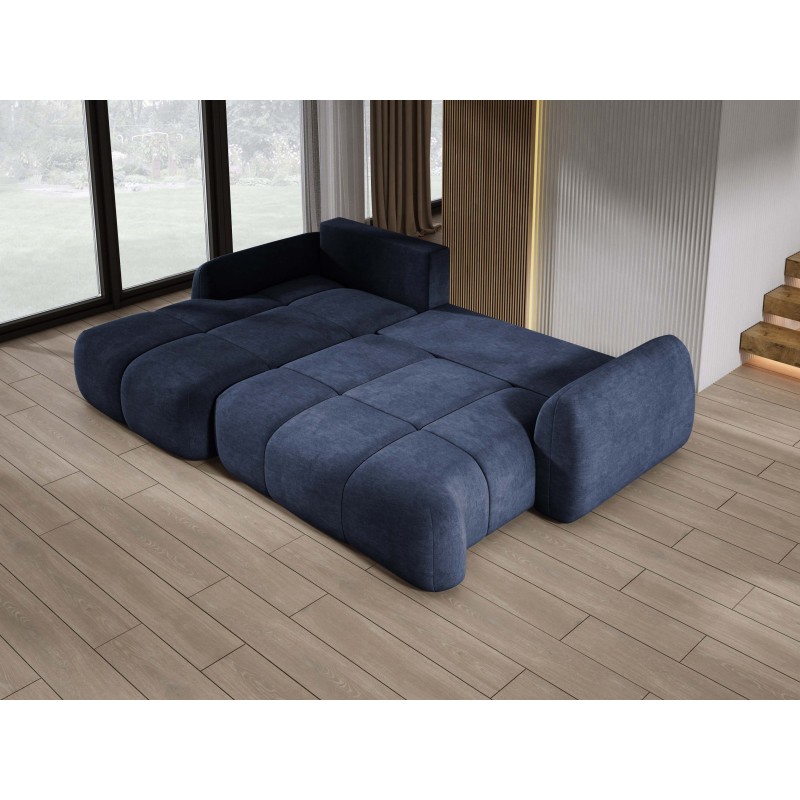 COCO Left-hand Corner Sofa with Sleep Function, Cushions, and Cloud 79 Dark Blue Storage from Stork Furniture COCO Left-hand Corner Sofa with Sleep Function, Cushions, and Cloud 79 Dark Blue Storage from Stork Furniture