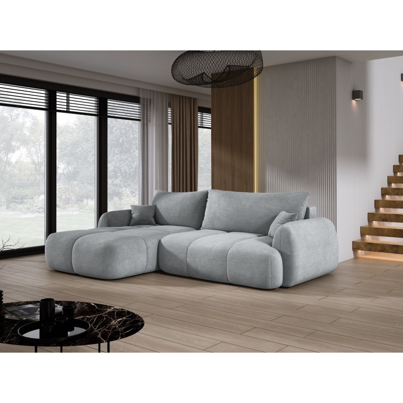 COCO Left-Handed Corner Sofa with Sleeping Function, Cushions, and Cloud 81 Ash Grey Storage from Stork Furniture COCO Left-Handed Corner Sofa with Sleeping Function, Cushions, and Cloud 81 Ash Grey Storage from Stork Furniture