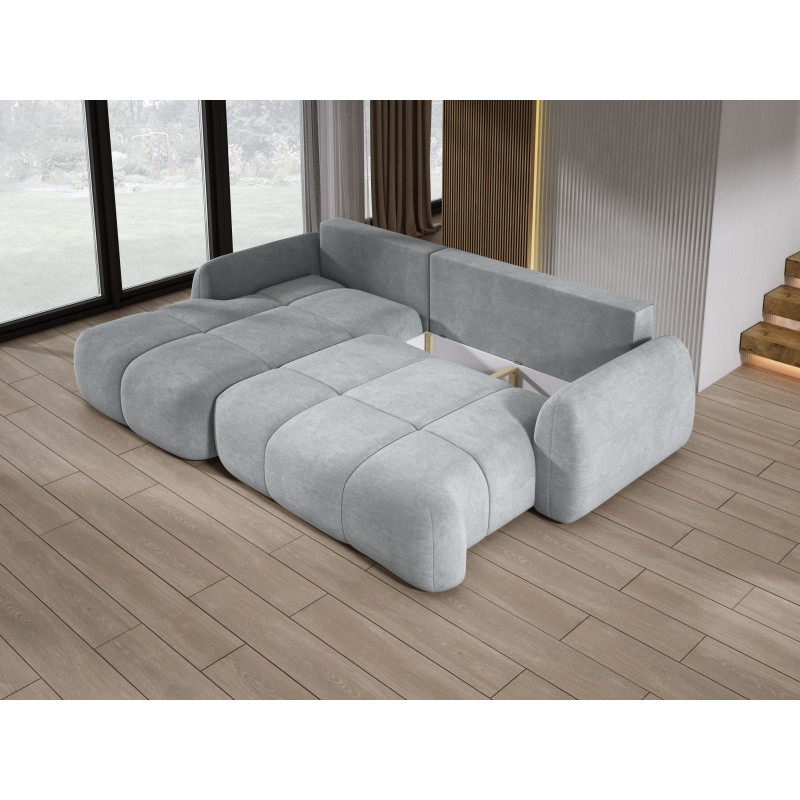 COCO Left-Handed Corner Sofa with Sleeping Function, Cushions, and Cloud 81 Ash Grey Storage from Stork Furniture COCO Left-Handed Corner Sofa with Sleeping Function, Cushions, and Cloud 81 Ash Grey Storage from Stork Furniture