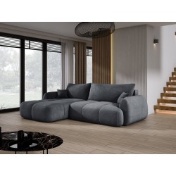 COCO Left-Handed Corner Sofa with Sleeping Function, Cushions, and Cloud 91 Dark Grey Storage Box by Stork Furniture COCO Left-Handed Corner Sofa with Sleeping Function, Cushions, and Cloud 91 Dark Grey Storage Box by Stork Furniture
