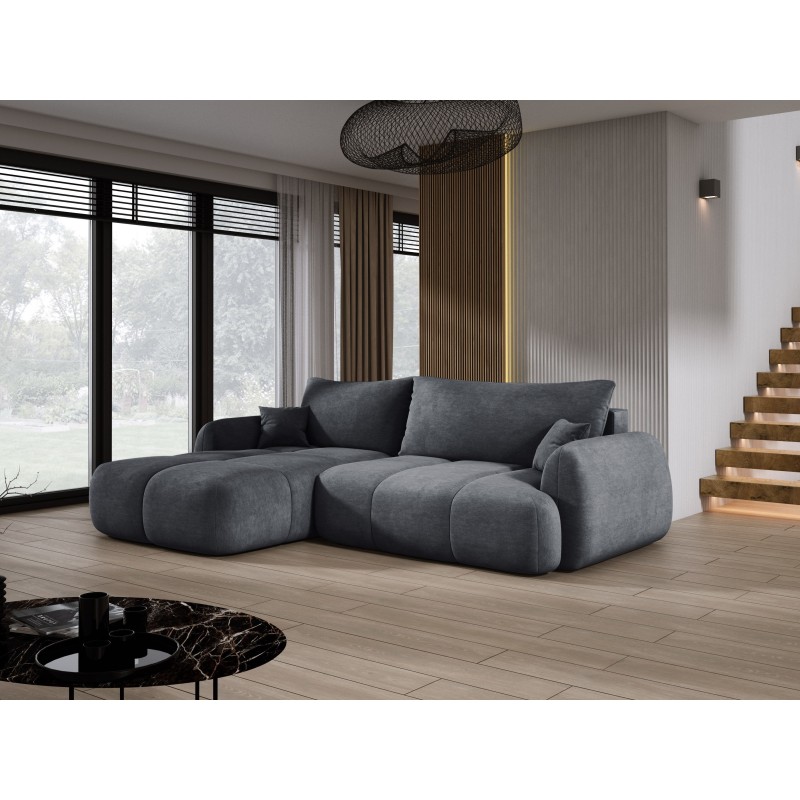 COCO Left-Handed Corner Sofa with Sleeping Function, Cushions, and Cloud 91 Dark Grey Storage Box by Stork Furniture COCO Left-Handed Corner Sofa with Sleeping Function, Cushions, and Cloud 91 Dark Grey Storage Box by Stork Furniture