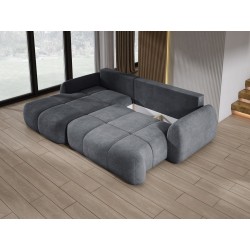 COCO Left-Handed Corner Sofa with Sleeping Function, Cushions, and Cloud 91 Dark Grey Storage Box by Stork Furniture COCO Left-Handed Corner Sofa with Sleeping Function, Cushions, and Cloud 91 Dark Grey Storage Box by Stork Furniture