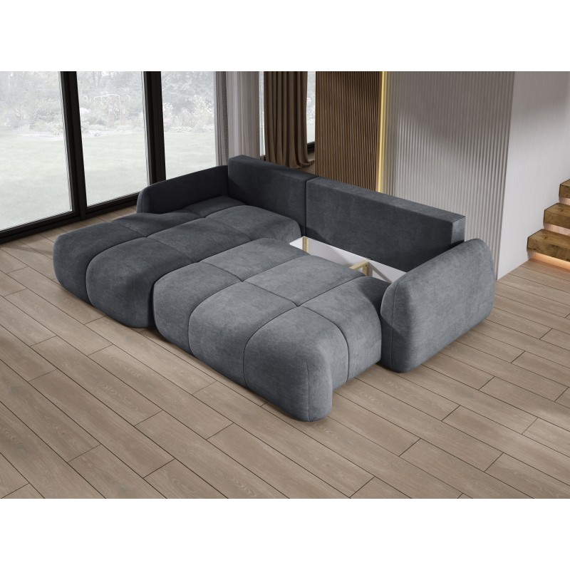 COCO Left-Handed Corner Sofa with Sleeping Function, Cushions, and Cloud 91 Dark Grey Storage Box by Stork Furniture COCO Left-Handed Corner Sofa with Sleeping Function, Cushions, and Cloud 91 Dark Grey Storage Box by Stork Furniture