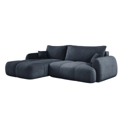 COCO Left-Hand Corner Sofa with Sleeping Function, Cushions, and Cloud 97 Graphite Storage by Stork Furniture