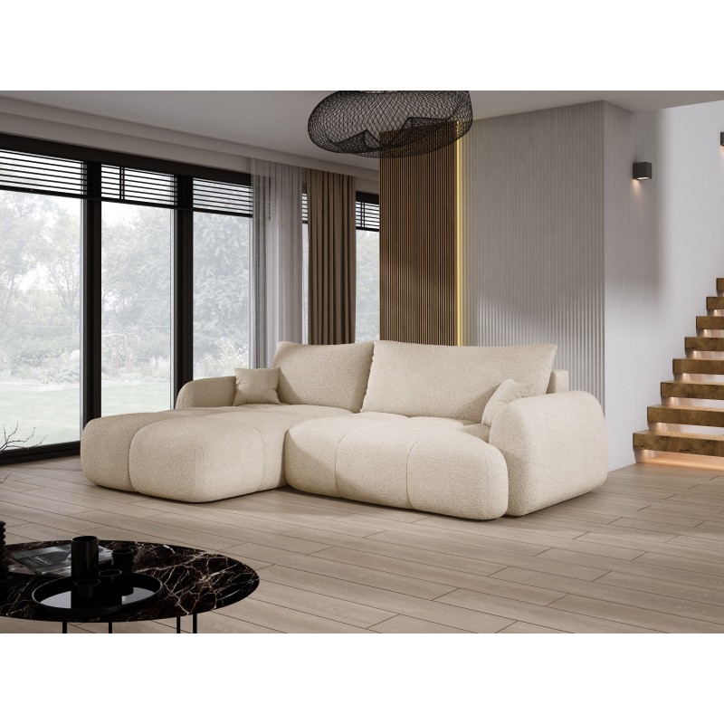 COCO Left-Handed Corner Sofa with Sleeping Function, Cushions and Storage in Cream - NowOrNever 06 by Stork Furniture COCO Left-Handed Corner Sofa with Sleeping Function, Cushions and Storage in Cream - NowOrNever 06 by Stork Furniture