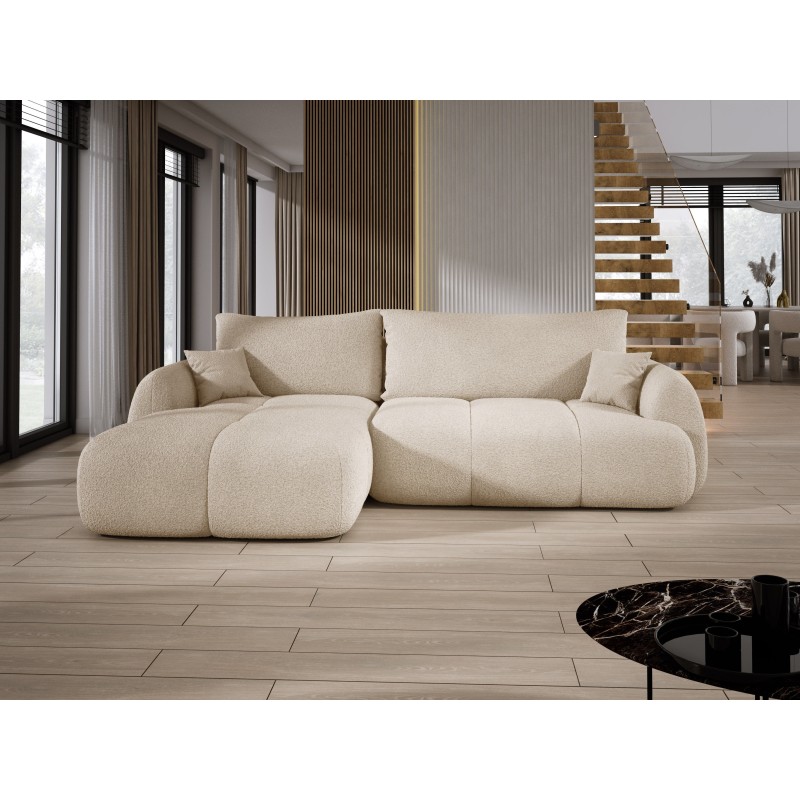 COCO Left-Handed Corner Sofa with Sleeping Function, Cushions and Storage in Cream - NowOrNever 06 by Stork Furniture COCO Left-Handed Corner Sofa with Sleeping Function, Cushions and Storage in Cream - NowOrNever 06 by Stork Furniture