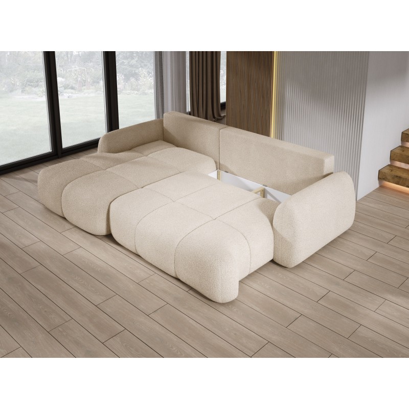 COCO Left-Handed Corner Sofa with Sleeping Function, Cushions and Storage in Cream - NowOrNever 06 by Stork Furniture COCO Left-Handed Corner Sofa with Sleeping Function, Cushions and Storage in Cream - NowOrNever 06 by Stork Furniture