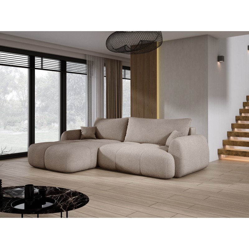COCO Left-Handed Corner Sofa with Sleep Function, Cushions and Storage Compartment in Cappuccino 16 by NowOrNever Stork Furnitur COCO Left-Handed Corner Sofa with Sleep Function, Cushions and Storage Compartment in Cappuccino 16 by NowOrNever Stork Furnitur