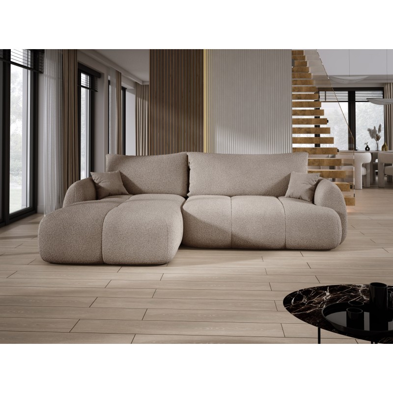 COCO Left-Handed Corner Sofa with Sleep Function, Cushions and Storage Compartment in Cappuccino 16 by NowOrNever Stork Furnitur COCO Left-Handed Corner Sofa with Sleep Function, Cushions and Storage Compartment in Cappuccino 16 by NowOrNever Stork Furnitur