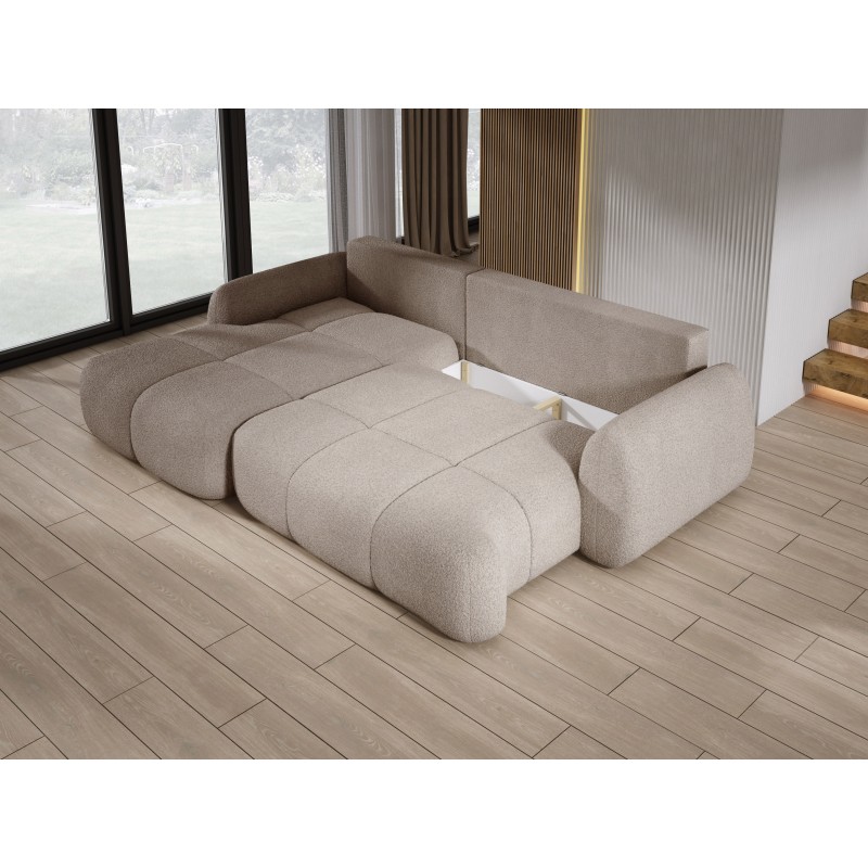 COCO Left-Handed Corner Sofa with Sleep Function, Cushions and Storage Compartment in Cappuccino 16 by NowOrNever Stork Furnitur COCO Left-Handed Corner Sofa with Sleep Function, Cushions and Storage Compartment in Cappuccino 16 by NowOrNever Stork Furnitur