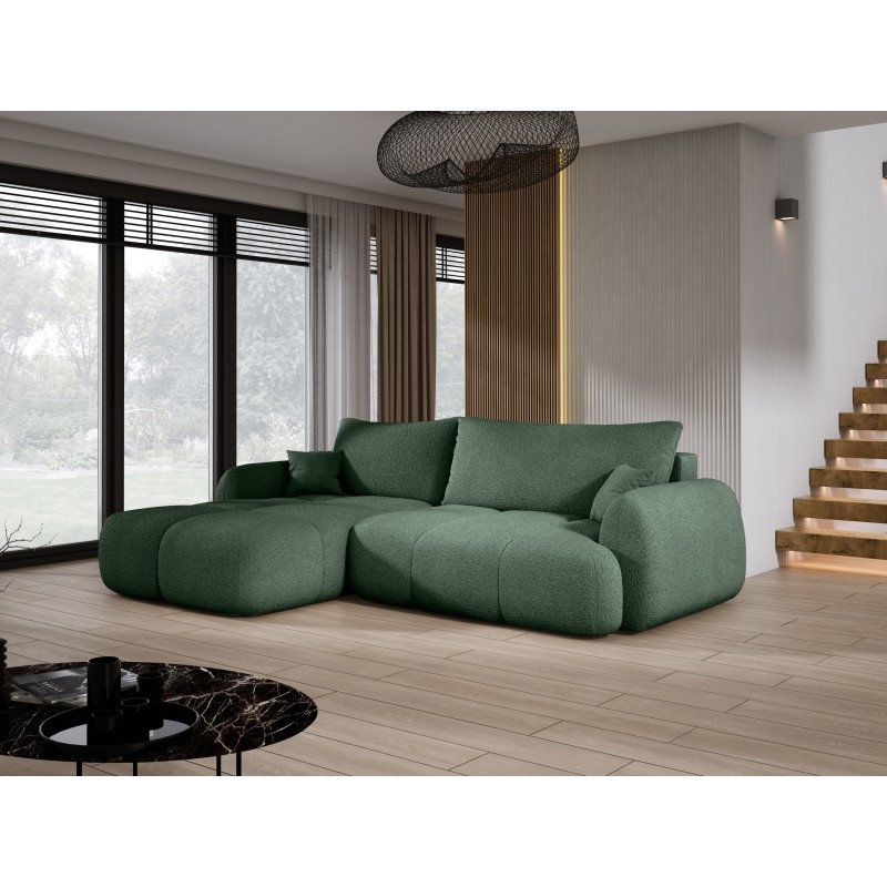 COCO Left-Hand Corner Sofa with Sleeping Function, Cushions, and Storage in Dark Green - NowOrNever 37 by Stork Furniture COCO Left-Hand Corner Sofa with Sleeping Function, Cushions, and Storage in Dark Green - NowOrNever 37 by Stork Furniture