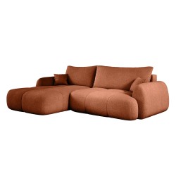 COCO Left-Handed Corner Sofa with Sleep Function, Cushions and Storage Compartment in Copper 56 by Stork Furniture - NowOrNever 