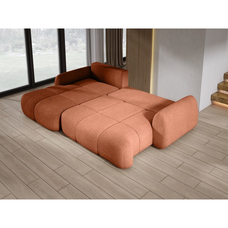 COCO Left-Handed Corner Sofa with Sleep Function, Cushions and Storage Compartment in Copper 56 by Stork Furniture - NowOrNever COCO Left-Handed Corner Sofa with Sleep Function, Cushions and Storage Compartment in Copper 56 by Stork Furniture - NowOrNever