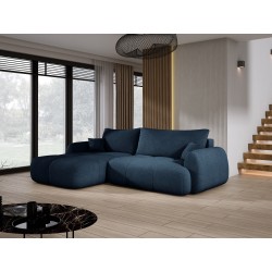 COCO Left-Handed Corner Sofa with Sleeping Function, Cushions, and Storage in NowOrNever 79 Blue by Stork Furniture COCO Left-Handed Corner Sofa with Sleeping Function, Cushions, and Storage in NowOrNever 79 Blue by Stork Furniture
